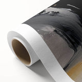 Abstract strokes and lines design on rolled canvas, showcasing vibrant colors and dynamic patterns, perfect for modern home decor and artistic expression.