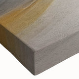 Close-up of a stretched canvas wall art featuring an abstract design with strokes and lines in vibrant colors, ideal for modern decor and artistic spaces.