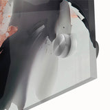 Close-up of abstract strokes and lines design on acrylic glass wall art, showcasing vibrant colors and intricate textures, perfect for modern decor.