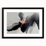 Abstract wall art featuring bold strokes and lines in a stylish black frame, designed to enhance modern interiors with a contemporary aesthetic.