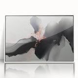 Framed abstract wall art showcasing colorful strokes and lines in a modern design, featuring a white frame that enhances the vibrant colors, ideal for contemporary home decor.