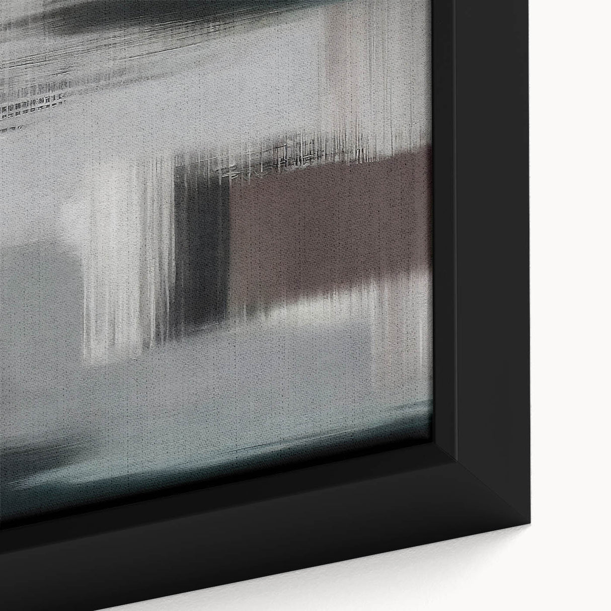 Framed canvas art showcasing an abstract design with vibrant strokes and lines, perfect for modern home decor. The close-up highlights colors and textures.