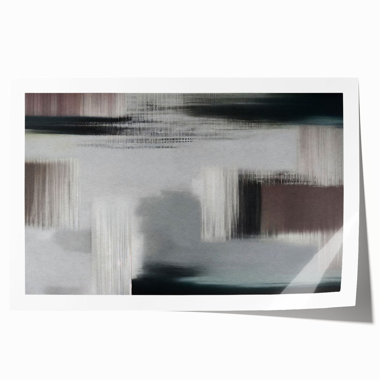 Abstract wall art featuring vibrant strokes and lines in shades of blue, yellow, and red, perfect for modern home decor. This rolled print is ideal for elevating any interior space with a contemporary touch.