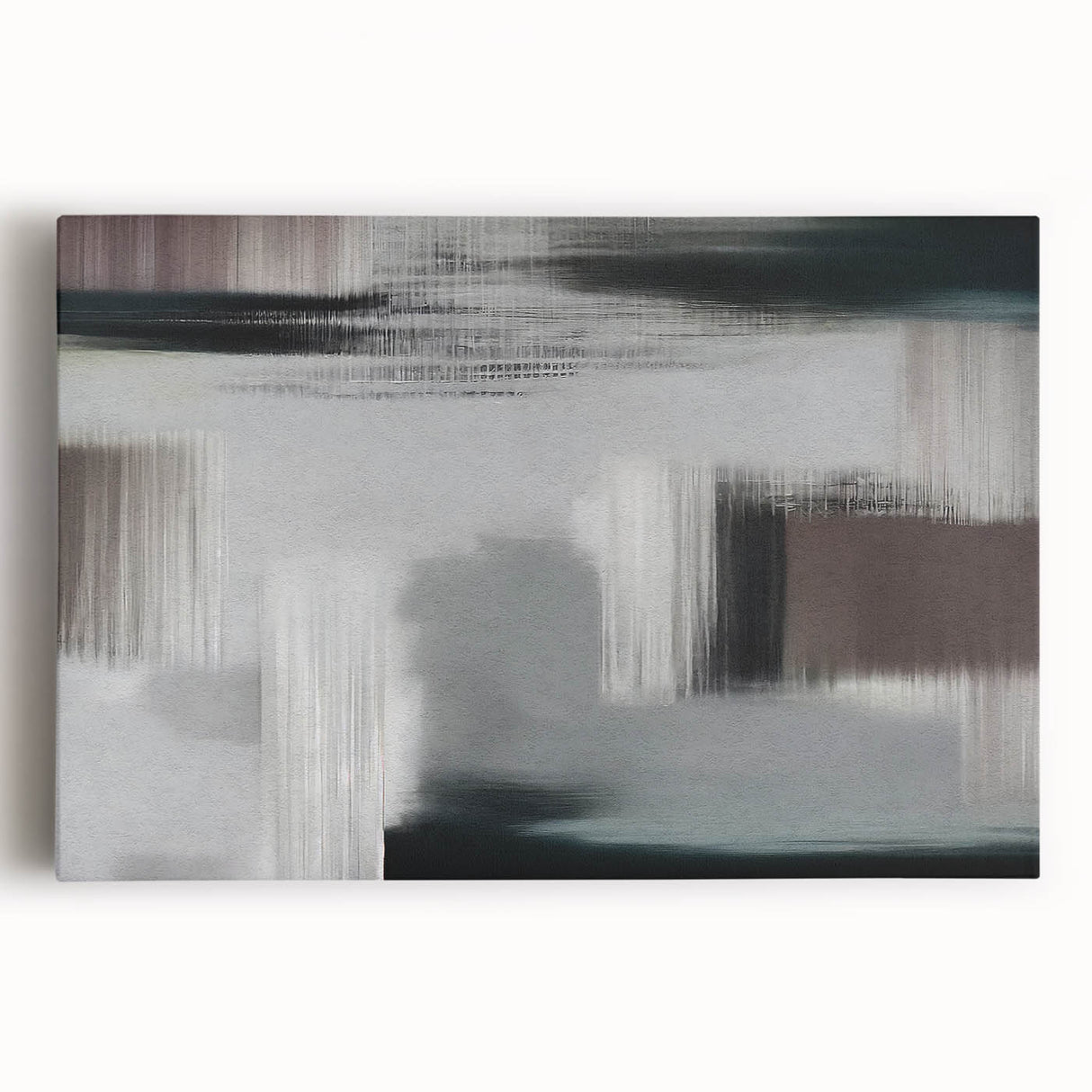 Abstract wall art featuring vibrant strokes and lines in a dynamic design, printed on stretched canvas, ideal for modern home decor.