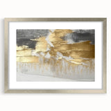 Abstract wall art featuring dynamic strokes and lines in soft pastel colors, framed with a sleek silver finish, ideal for modern home decor.