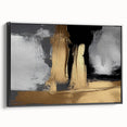 Framed wall art featuring an abstract design of colorful strokes and lines on a black canvas, showcasing a modern aesthetic perfect for contemporary home decor.