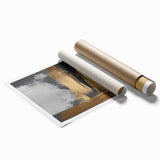 Abstract wall art print featuring bold strokes and dynamic lines in vibrant colors, ideal for modern home decor. Carefully rolled for easy framing and display.