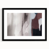 Abstract wall art featuring intricate strokes and lines in a minimalist design, framed with a black mat, ideal for modern home decor and enhancing interior spaces. This piece adds a touch of elegance and creativity to any room, making it a perfect choice for art enthusiasts.