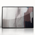 Framed abstract wall art featuring strokes and lines in vibrant colors, set in a sleek black frame. Ideal for modern decor and enhancing living spaces.