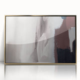 Framed wall art featuring an abstract design of gold strokes and lines, showcasing a modern aesthetic suitable for contemporary home decor. The artwork's glossy finish enhances its elegance, making it a perfect focal point for living rooms or offices.