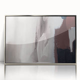 Framed acrylic wall art featuring abstract strokes and lines in silver tones, showcasing a modern design perfect for contemporary home decor. Ideal for enhancing living spaces with stylish elegance.