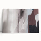 Abstract strokes and lines design in vibrant colors, showcased on a stretched canvas, leaning against a wall, perfect for modern home decor enhancement.