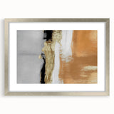 Abstract strokes and lines design in a silver-framed wall art piece, showcasing a modern aesthetic with a mat finish, perfect for contemporary decor.