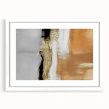 Abstract wall art featuring colorful strokes and lines in a modern design, framed with a white mat, ideal for contemporary home decor and artistic expression.