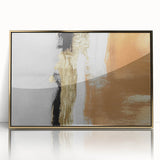 Framed abstract wall art featuring a modern design of gold strokes and lines on a sleek black background, adding elegance to any room. Perfect for contemporary decor.