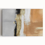 Abstract canvas wall art featuring a vibrant design of colorful strokes and lines, perfect for modern home decor. The stretched canvas presents a unique artistic expression, enhancing any room's aesthetic with its bold colors and dynamic patterns.