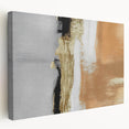 Abstract wall art featuring strokes and lines in vibrant colors displayed on stretched canvas, showcasing a modern design perfect for contemporary decor, side view.