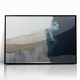 Framed abstract wall art featuring dynamic strokes and lines in black and white, enhancing modern decor with its sleek design and elegant finish. Perfect for contemporary living spaces.