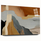 Abstract wall art featuring vibrant strokes and lines in various colors, displayed in an acrylic glass frame, showcasing a modern design ideal for contemporary decor.