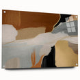 Abstract wall art featuring colorful strokes and lines, displayed in a sleek acrylic frame with mounting pins, perfect for modern interiors.