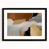 Abstract wall art featuring dynamic strokes and lines in a modern design, framed with a black mat, perfect for contemporary home decor. Ideal for adding a touch of sophistication to any space.