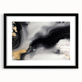 Abstract wall art featuring bold strokes and lines in a minimalist design, framed with a black mat, perfect for modern home decor. Ideal for enhancing any living space with a contemporary touch.