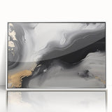 Framed acrylic wall art featuring an abstract design of colorful strokes and lines, presented in a sleek white frame, ideal for modern home decor.