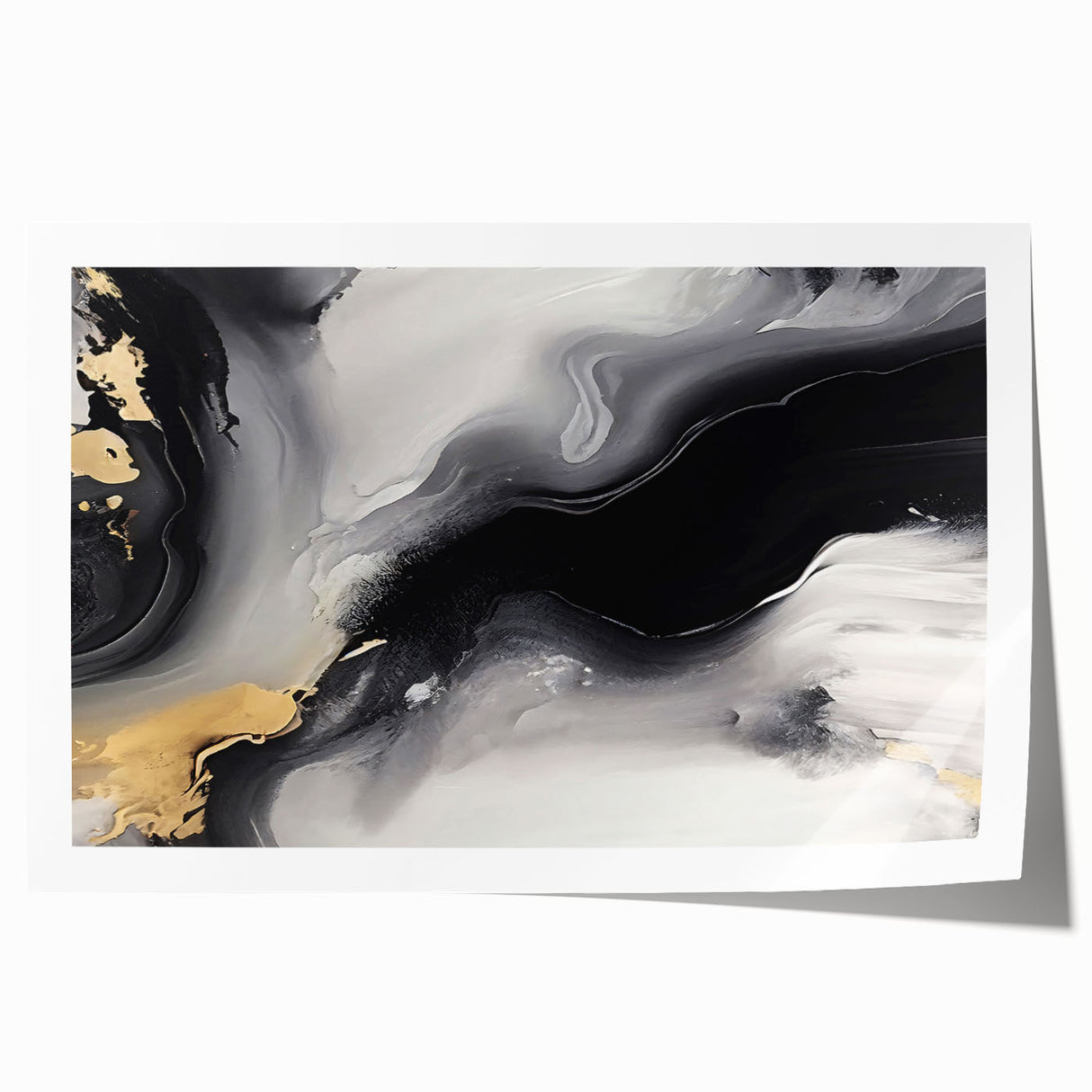 Abstract strokes and lines in vibrant colors create a modern wall art piece, showcasing a dynamic design suitable for contemporary home decor. This rolled print is ideal for adding a splash of creativity to any room.