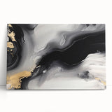 Abstract canvas wall art featuring vibrant strokes and lines in a harmonious blend of blue, yellow, and orange hues, ideal for modern home decor.