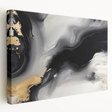 Abstract canvas wall art showcasing a vibrant design of colorful strokes and lines, providing a modern aesthetic for home decor. The artwork is displayed in a side view, emphasizing its stretched edges and premium quality. Perfect for adding a contemporary touch to living spaces.
