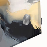 Close-up of an abstract strokes and lines wall art design, showcasing vibrant colors and intricate details on acrylic glass, perfect for modern decor.