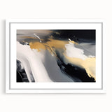 Abstract strokes and lines in a modern art design, framed with a white mat, showcasing a sophisticated aesthetic for contemporary home decor. Perfect for adding a touch of elegance to any room.