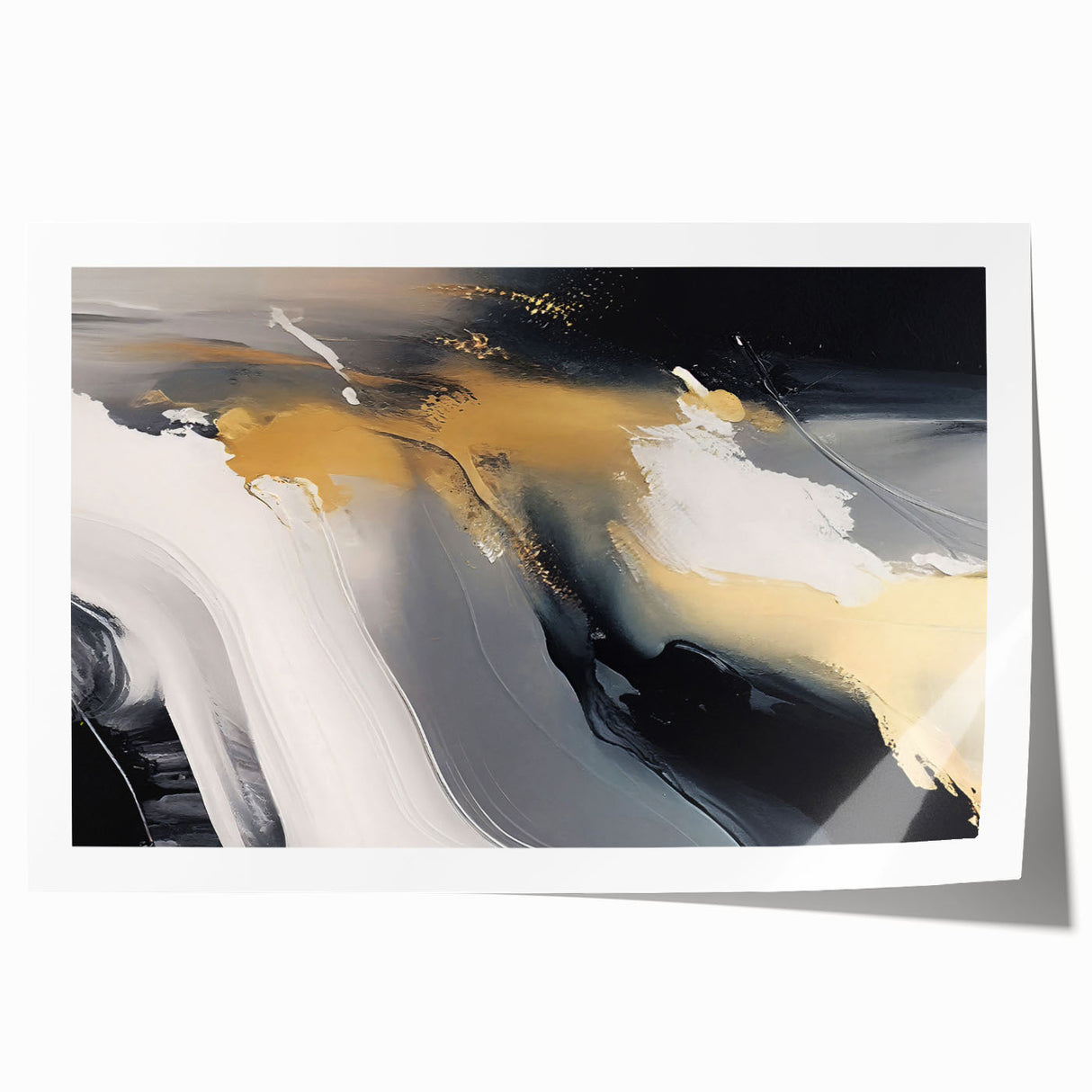 Abstract wall art print showcasing dynamic strokes and lines in vibrant colors, ideal for modern decor. Perfect for adding a touch of creativity to any space.