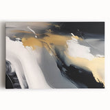 Abstract wall art design featuring vibrant strokes and lines in a contemporary style, printed on stretched canvas, perfect for modern interior decor.