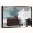 Framed canvas wall art featuring an abstract design of colorful strokes and lines, showcasing a modern aesthetic with a black frame, perfect for contemporary decor.