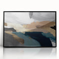 Framed acrylic wall art showcasing an abstract design of colorful strokes and lines, featuring a sleek black frame that enhances its modern aesthetic. Ideal for contemporary home decor.