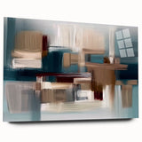 Abstract wall art featuring vibrant strokes and lines in a modern design, displayed in a sleek acrylic frame, highlighting its artistic depth and color contrast. Perfect for contemporary home decor, this piece adds a stylish touch to any interior setting.