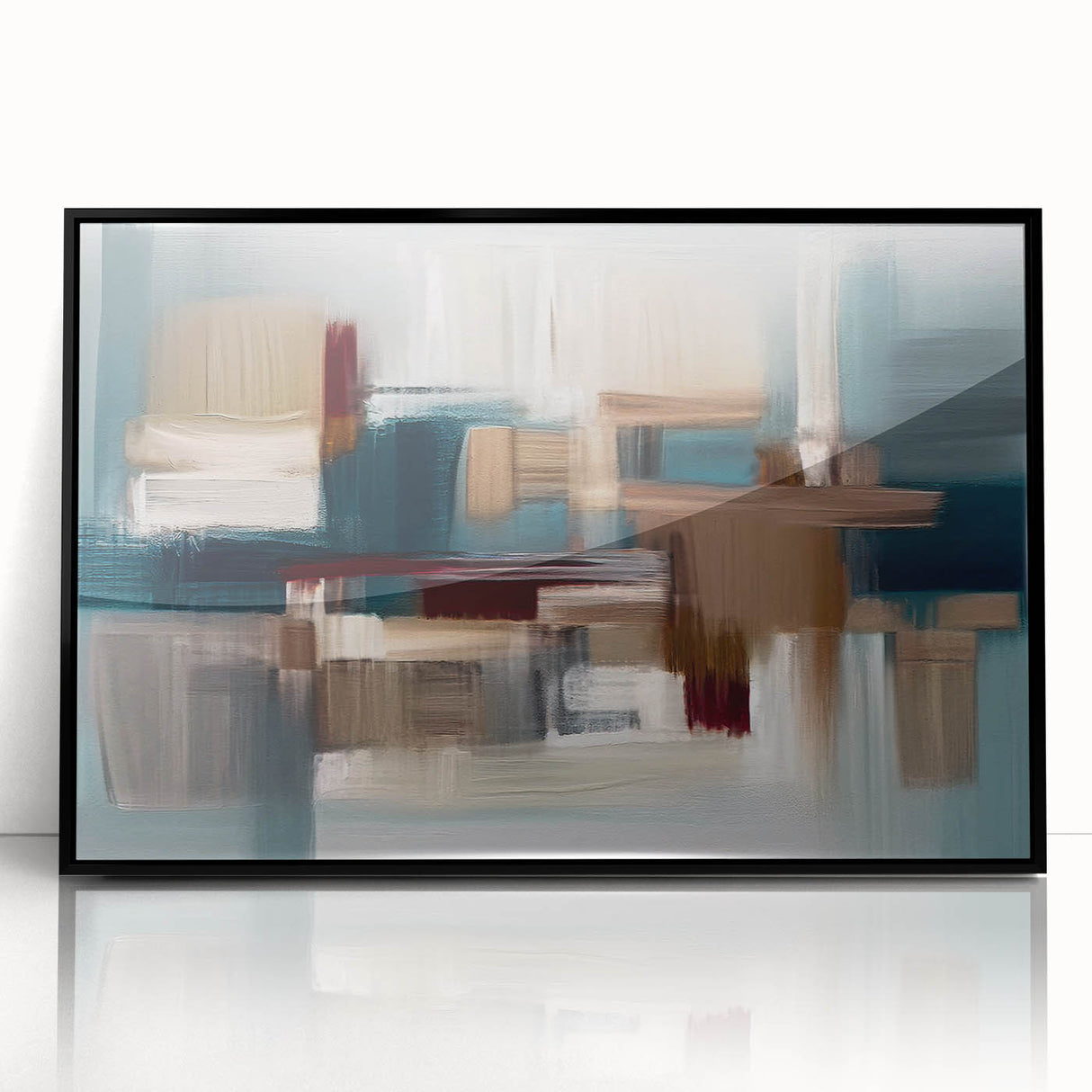 Framed abstract wall art showcasing dynamic strokes and lines in a black-acrylic finish, perfect for modern home decor, adding a touch of elegance and creativity.