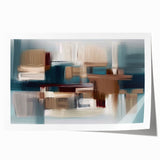 Abstract wall art print showcasing vibrant strokes and lines in shades of blue, pink, and yellow, perfect for modern home decor. Ideal for enhancing contemporary spaces with a pop of color and artistic flair.
