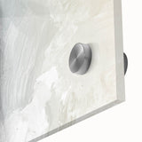 Close-up of an abstract strokes and lines wall art design featuring vibrant colors and intricate patterns, showcasing acrylic glass reflection and texture.