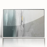 Framed wall art featuring an abstract design of colorful strokes and lines, set against a white background, ideal for modern home decor, enhancing aesthetic appeal.