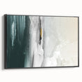 Framed abstract wall art featuring dynamic strokes and lines in black and white, showcased from a side view, perfect for modern home decor. Ideal for adding a contemporary touch to any living space or office environment.
