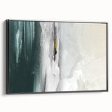 Framed abstract wall art featuring dynamic strokes and lines in black and white, showcased from a side view, perfect for modern home decor. Ideal for adding a contemporary touch to any living space or office environment.