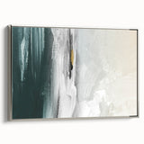 Framed canvas wall art showcasing an abstract design of colorful strokes and lines, featuring a sleek silver frame, ideal for modern decor and artistic ambiance.