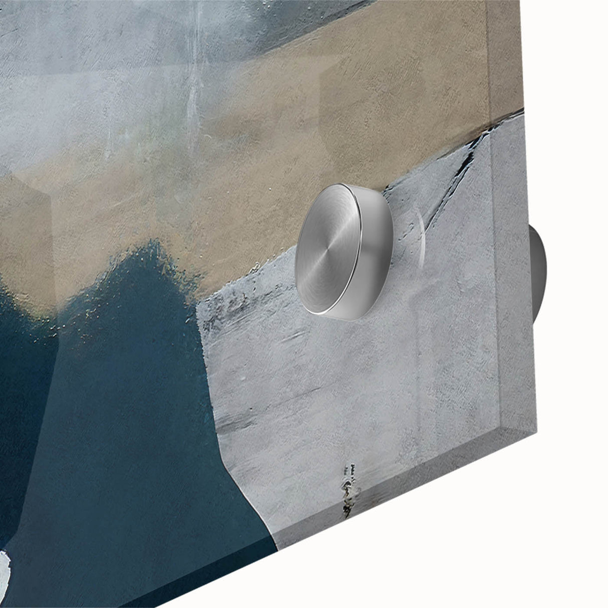 Colorful abstract strokes and lines design on acrylic glass wall art, showcasing vibrant hues and intricate patterns, perfect for modern home decor.