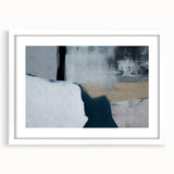 Abstract wall art featuring vibrant strokes and lines in a minimalist design, framed with a white mat, perfect for modern home decor. Ideal for adding color and creativity to any room.