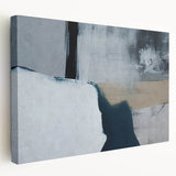 Abstract strokes and lines design on stretched canvas, showcasing vibrant colors and dynamic patterns, perfect for modern home decor and artistic expression.