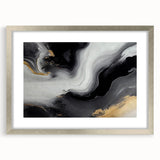 Abstract wall art collection featuring a silver-framed design with colorful strokes and lines, perfect for modern home decor. The artwork adds a contemporary touch to any space.