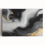 Abstract canvas wall art showcasing vibrant strokes and lines in hues of blue, orange, and yellow, perfect for modern decor and artistic expression.