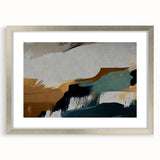 Abstract strokes and lines design wall art in a stylish silver frame with matting, showcasing a modern artistic aesthetic perfect for contemporary decor.